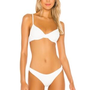 Beach Riot Ribbed White Bikini